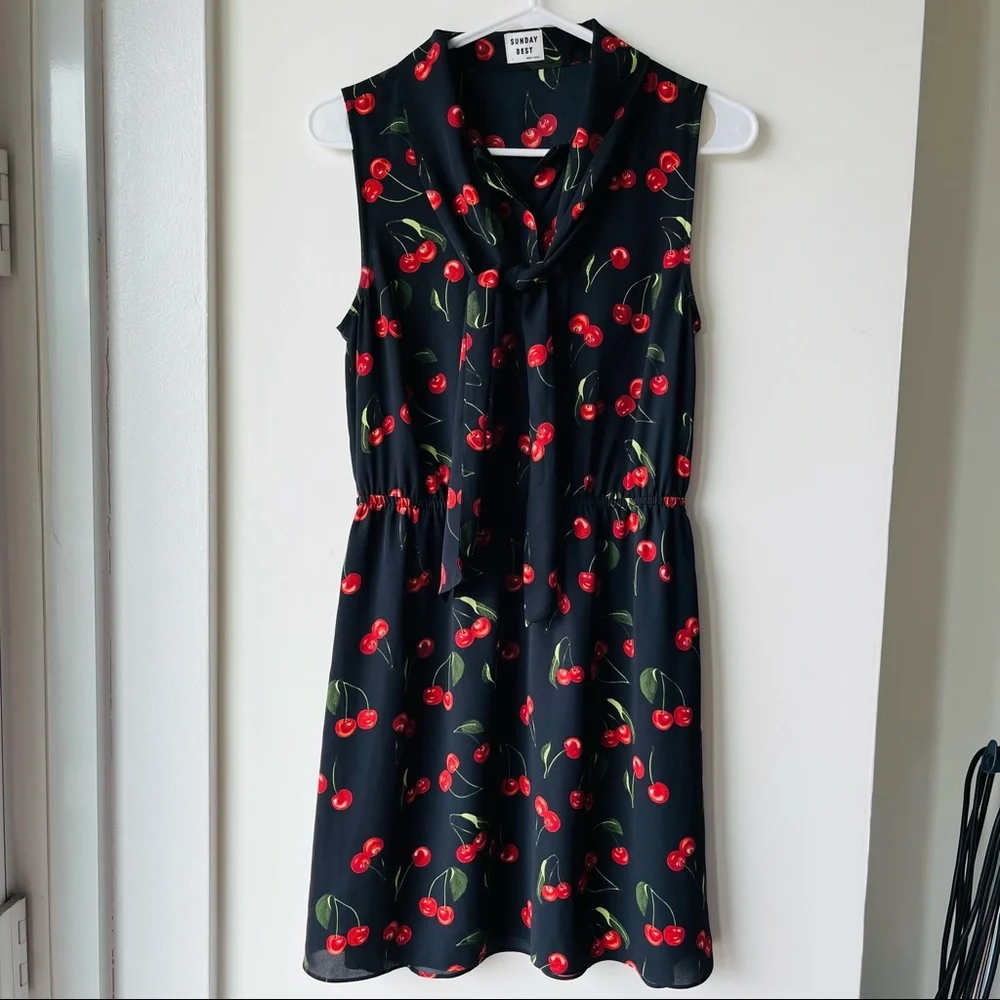 🔥Sales - Aritzia Sunday Best Veronica Dress Slvls Cherry - Size S - Picture 8 of 13